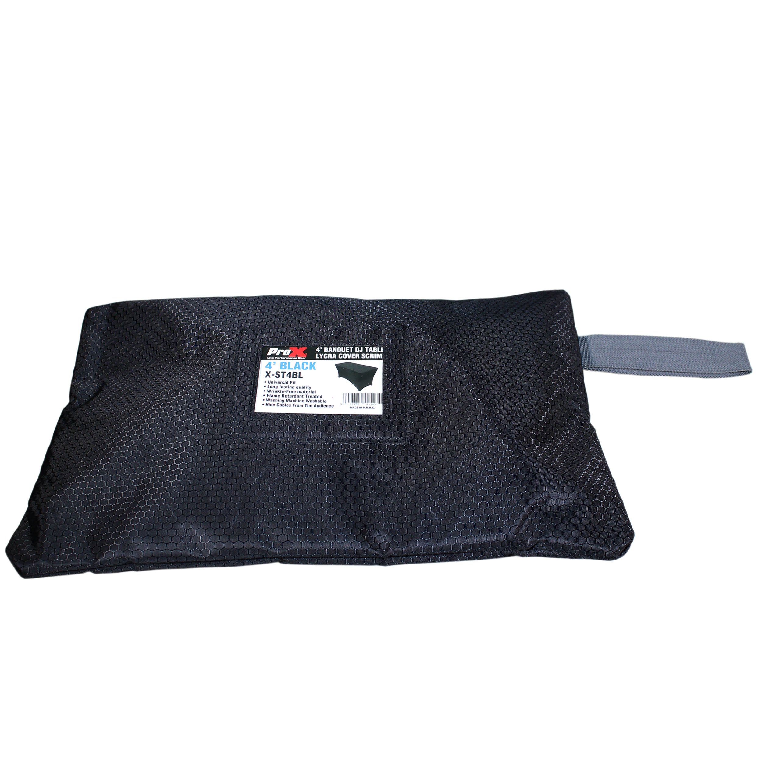 4 Ft. Open Back Spandex Table Cover Scrim - Black