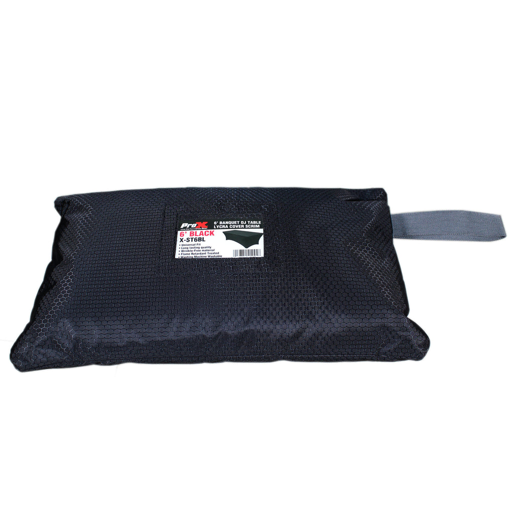 6 Ft. Open Back Spandex Table Cover Scrim - Black