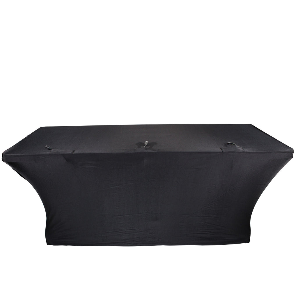 6 Ft. Open Back Spandex Table Cover Scrim - Black