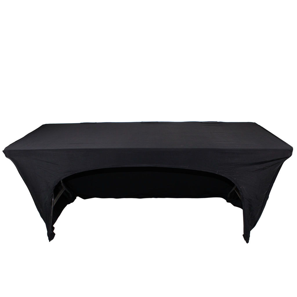 4 Ft. Open Back Spandex Table Cover Scrim - Black