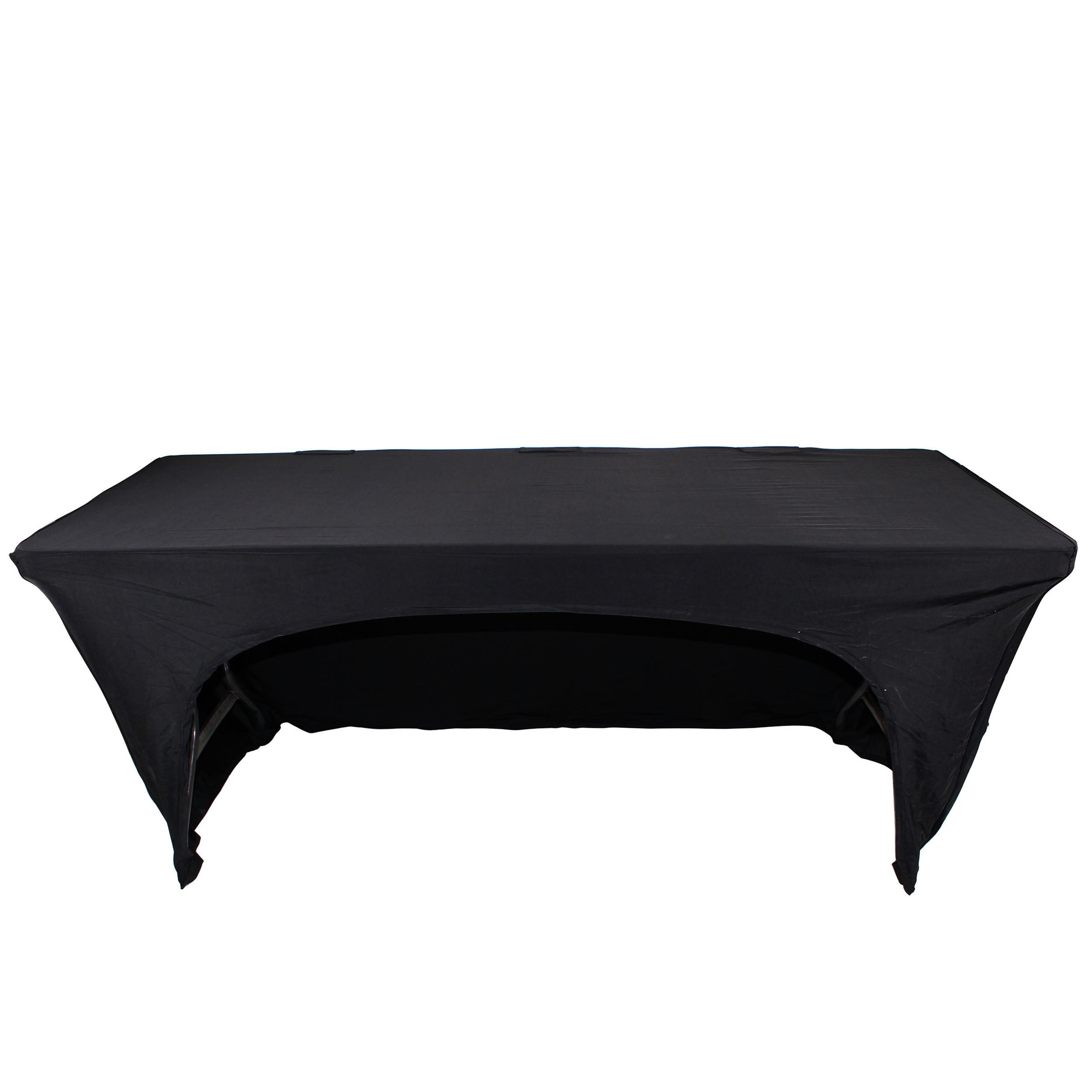 4 Ft. Open Back Spandex Table Cover Scrim - Black