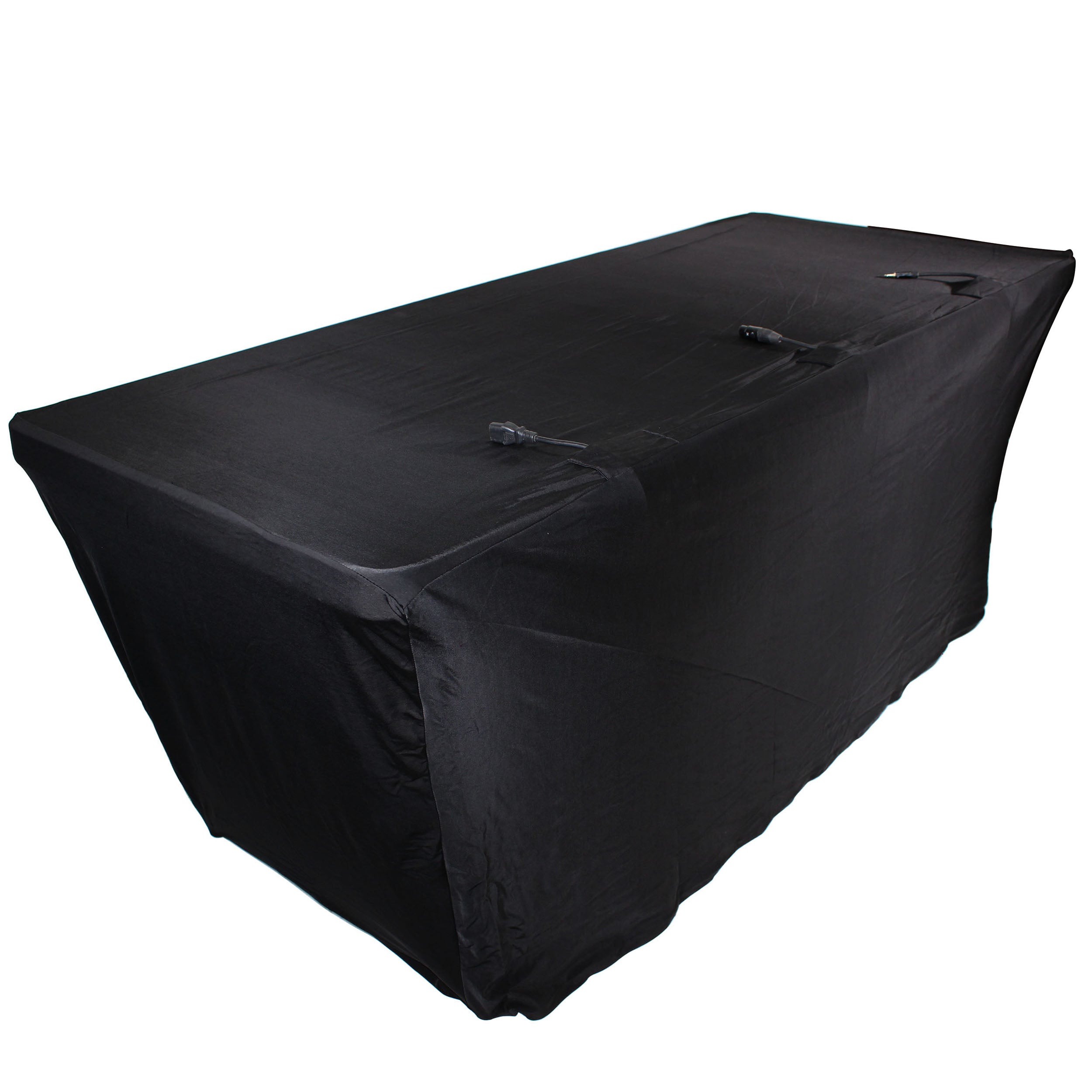 4 Ft. Open Back Spandex Table Cover Scrim - Black