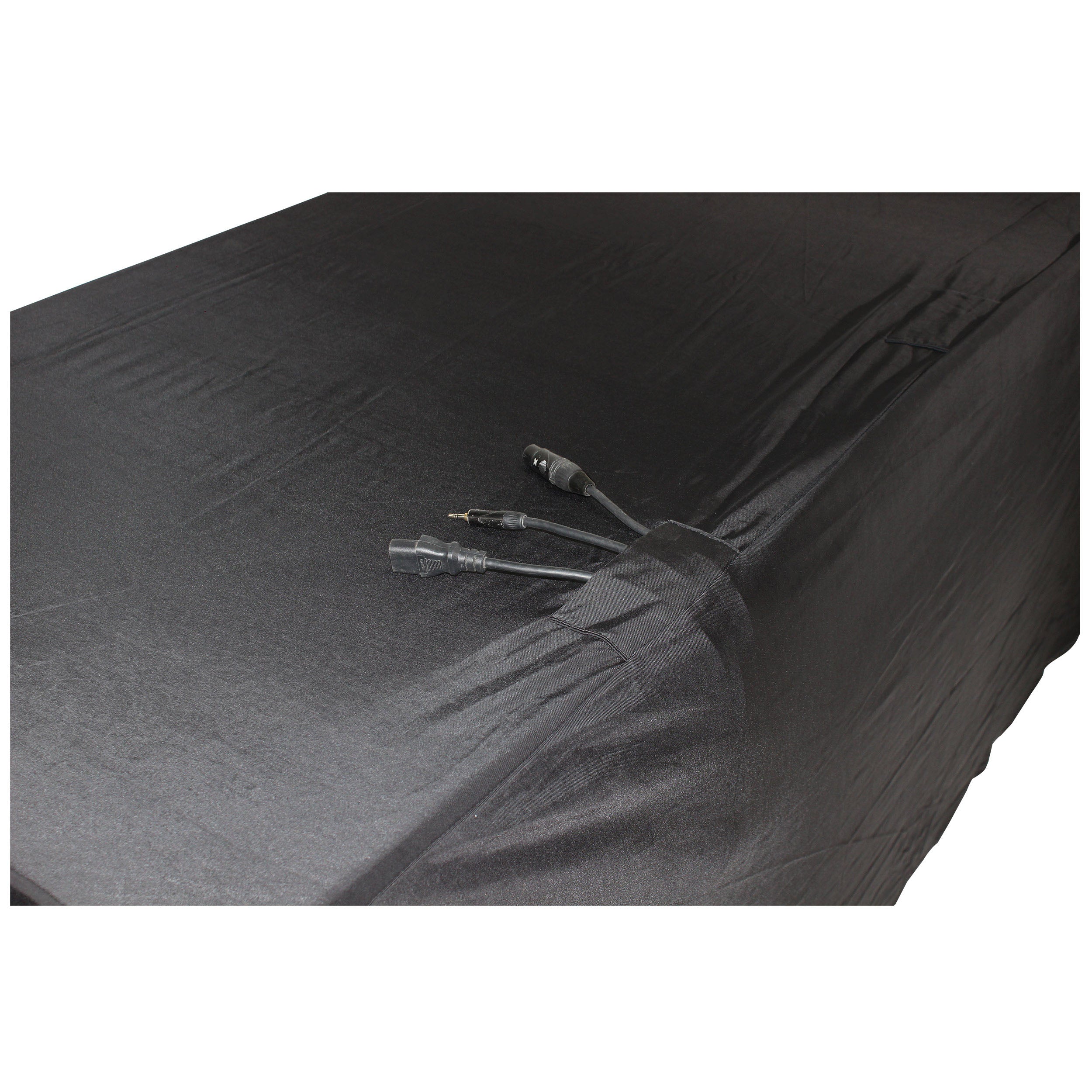4 Ft. Open Back Spandex Table Cover Scrim - Black