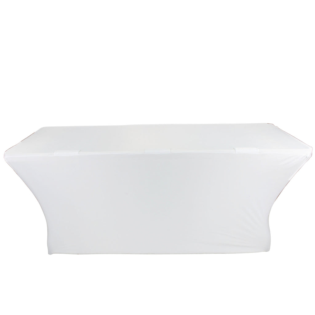 4 Ft. Open Back Spandex Table Cover Scrim - White