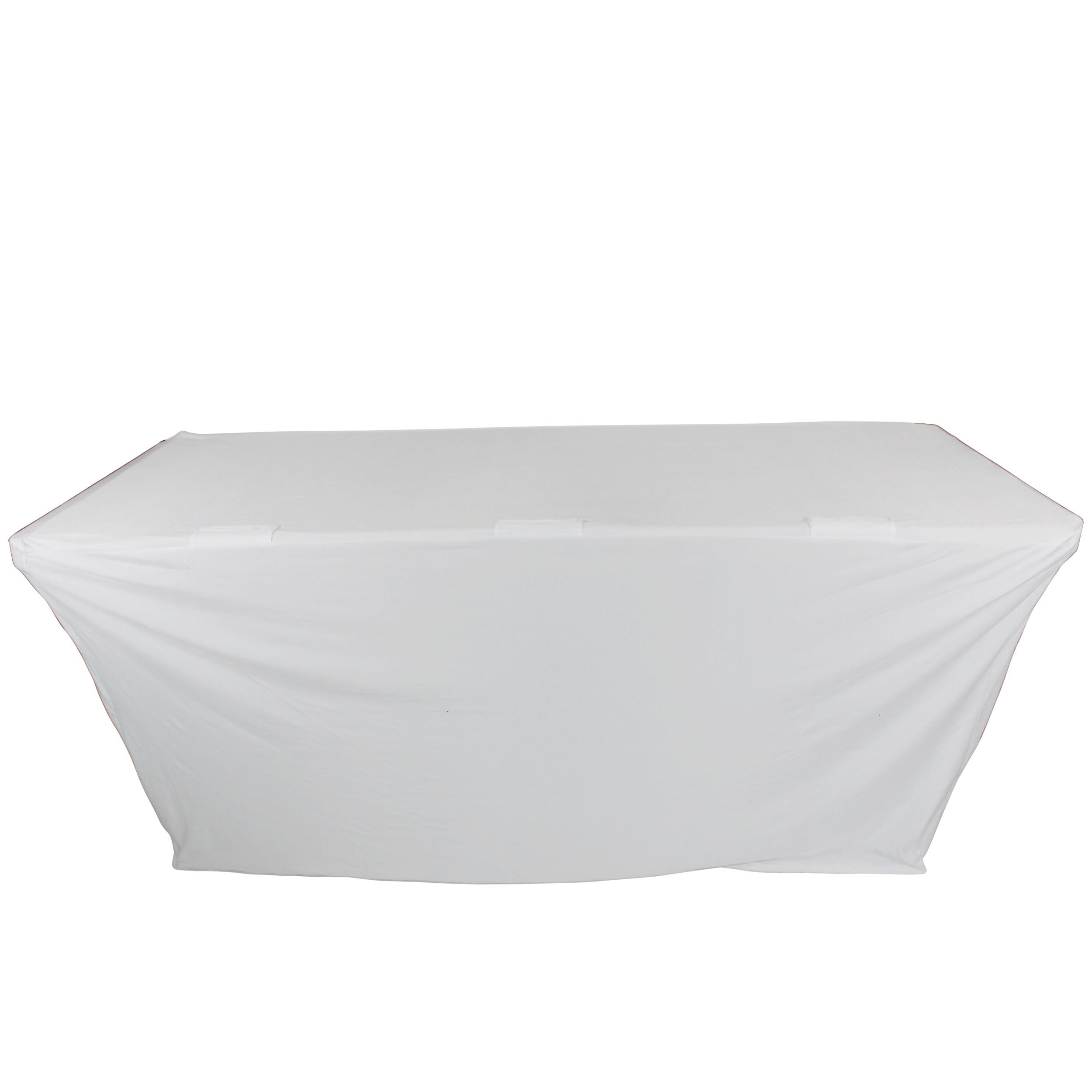 6 Ft. Open Back Spandex Table Cover Scrim - White