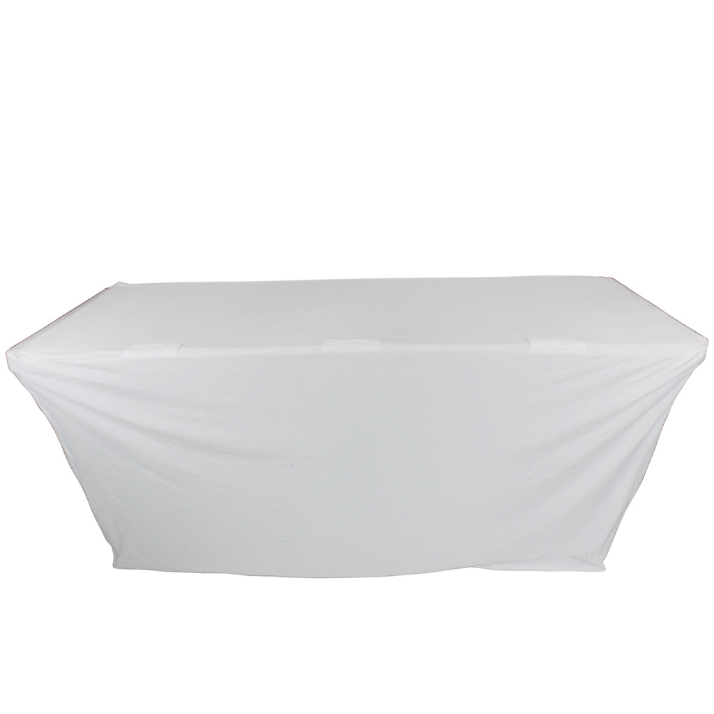 4 Ft. Open Back Spandex Table Cover Scrim - White