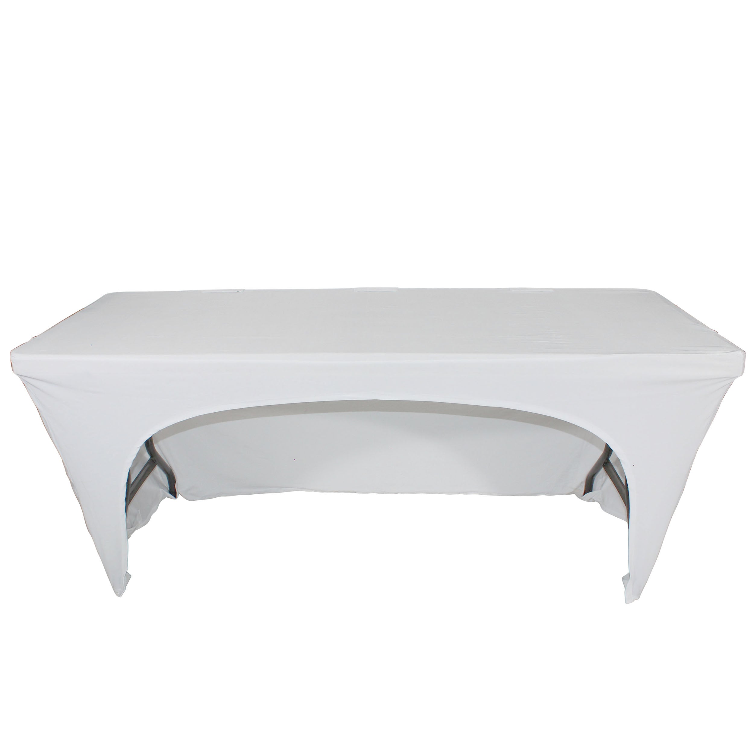 6 Ft. Open Back Spandex Table Cover Scrim - White