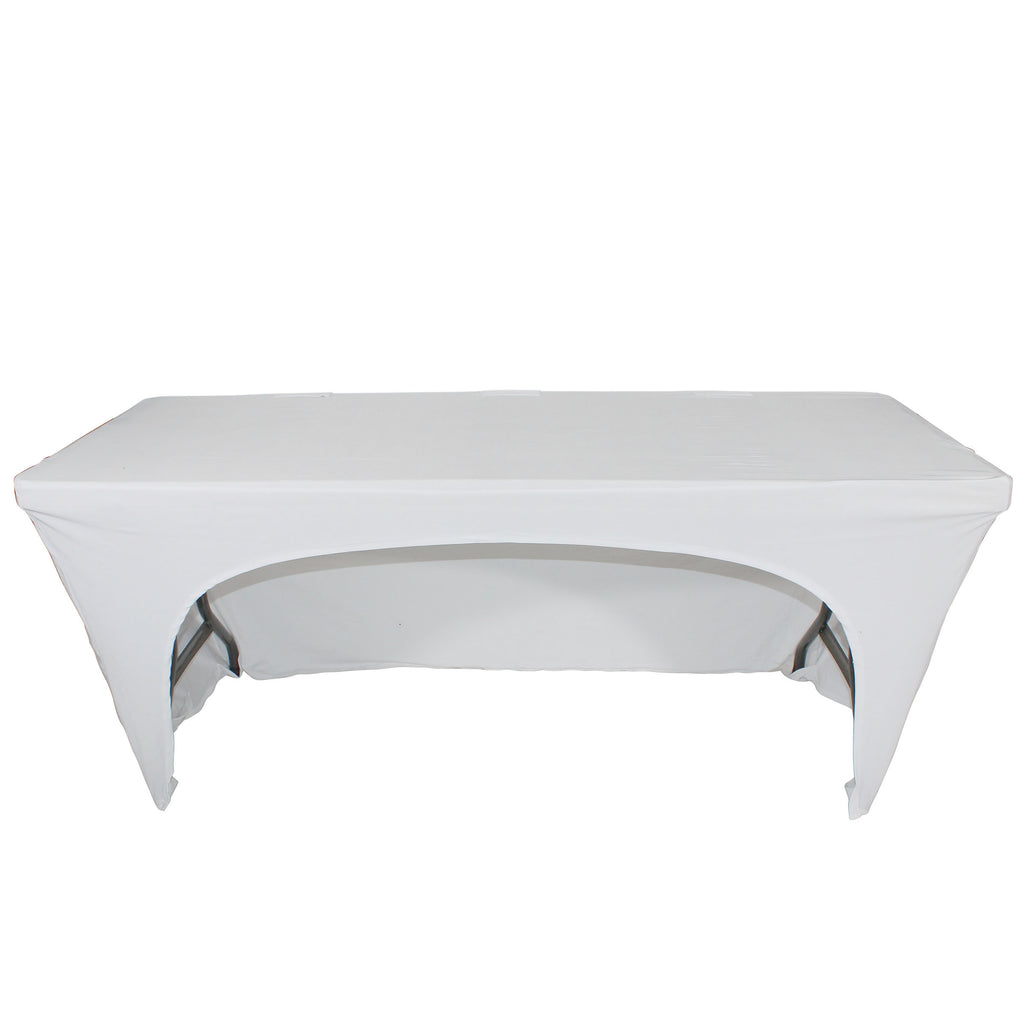 4 Ft. Open Back Spandex Table Cover Scrim - White
