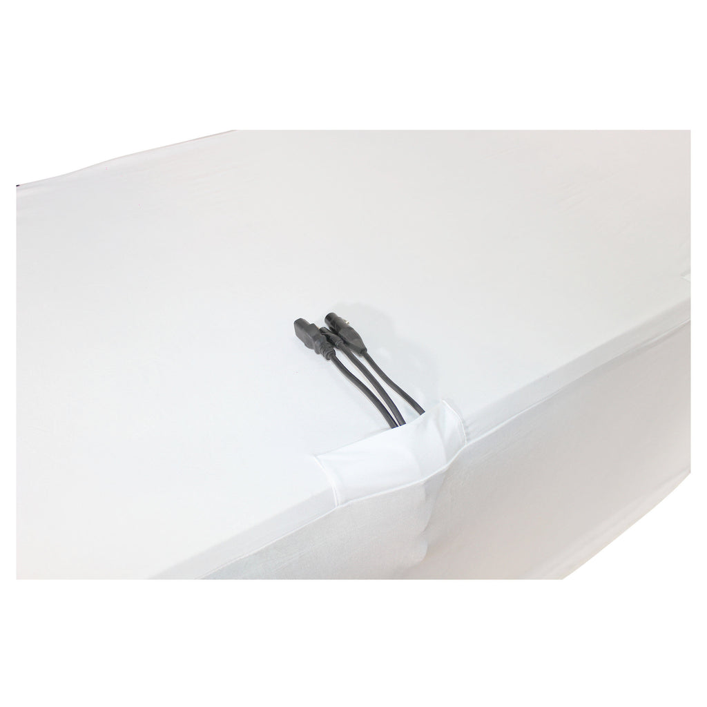 4 Ft. Open Back Spandex Table Cover Scrim - White