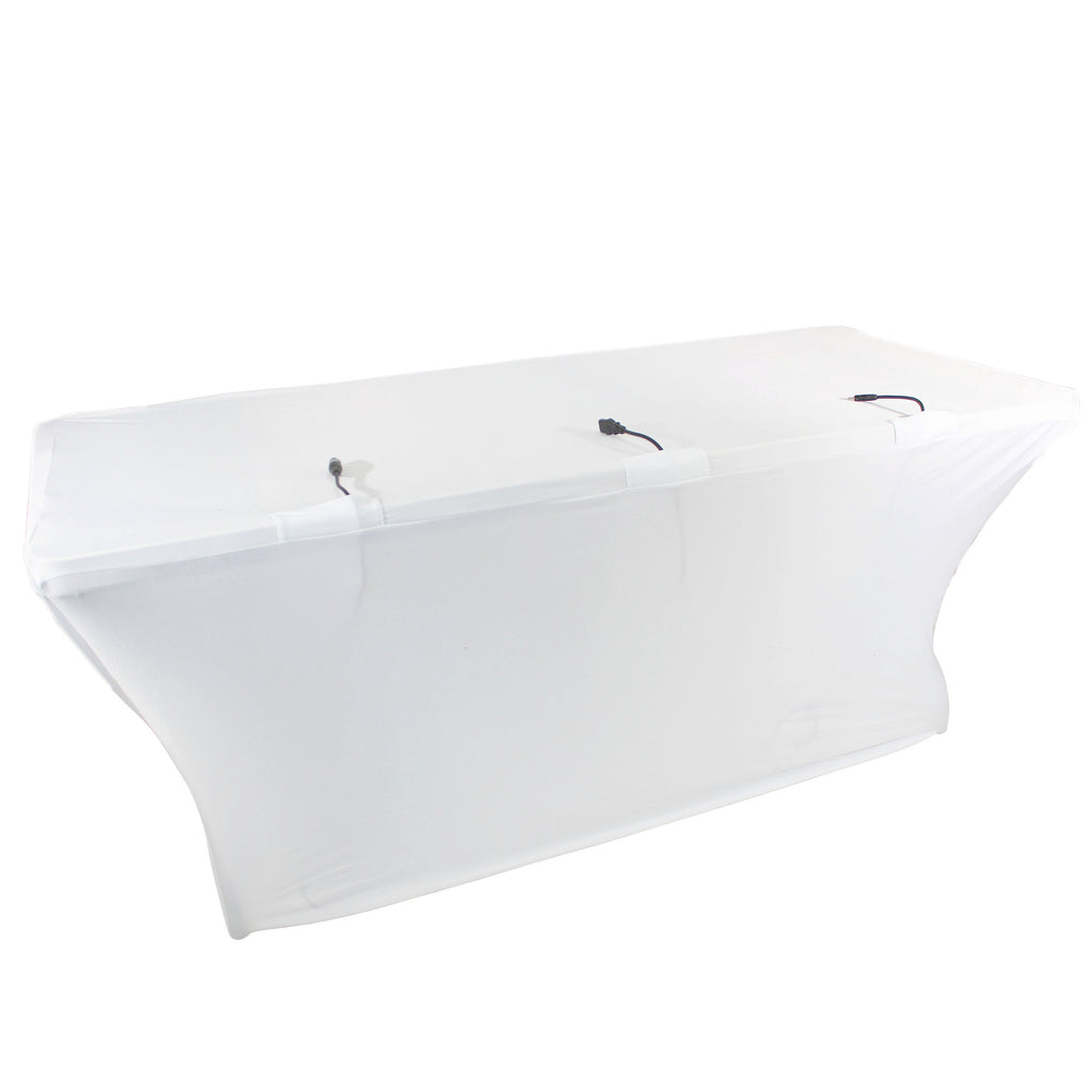 6 Ft. Open Back Spandex Table Cover Scrim - White
