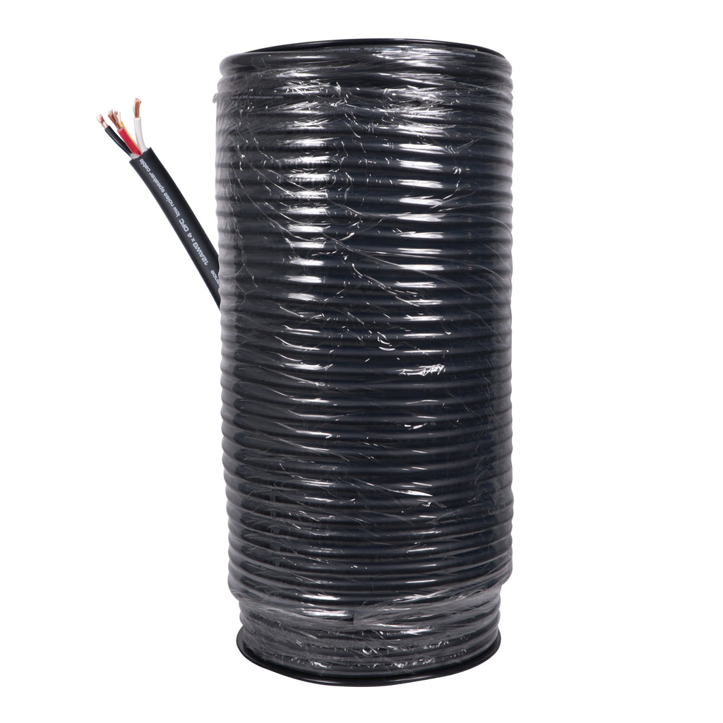 500 Ft. 12 Gauge AWG 4 Conductor Audio Speaker Wire Cable 500 Feet Copper Black Finish