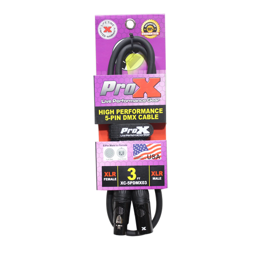 10PCS 3 Ft. DMX XLR5-M to XLR5-F High Performance Cable