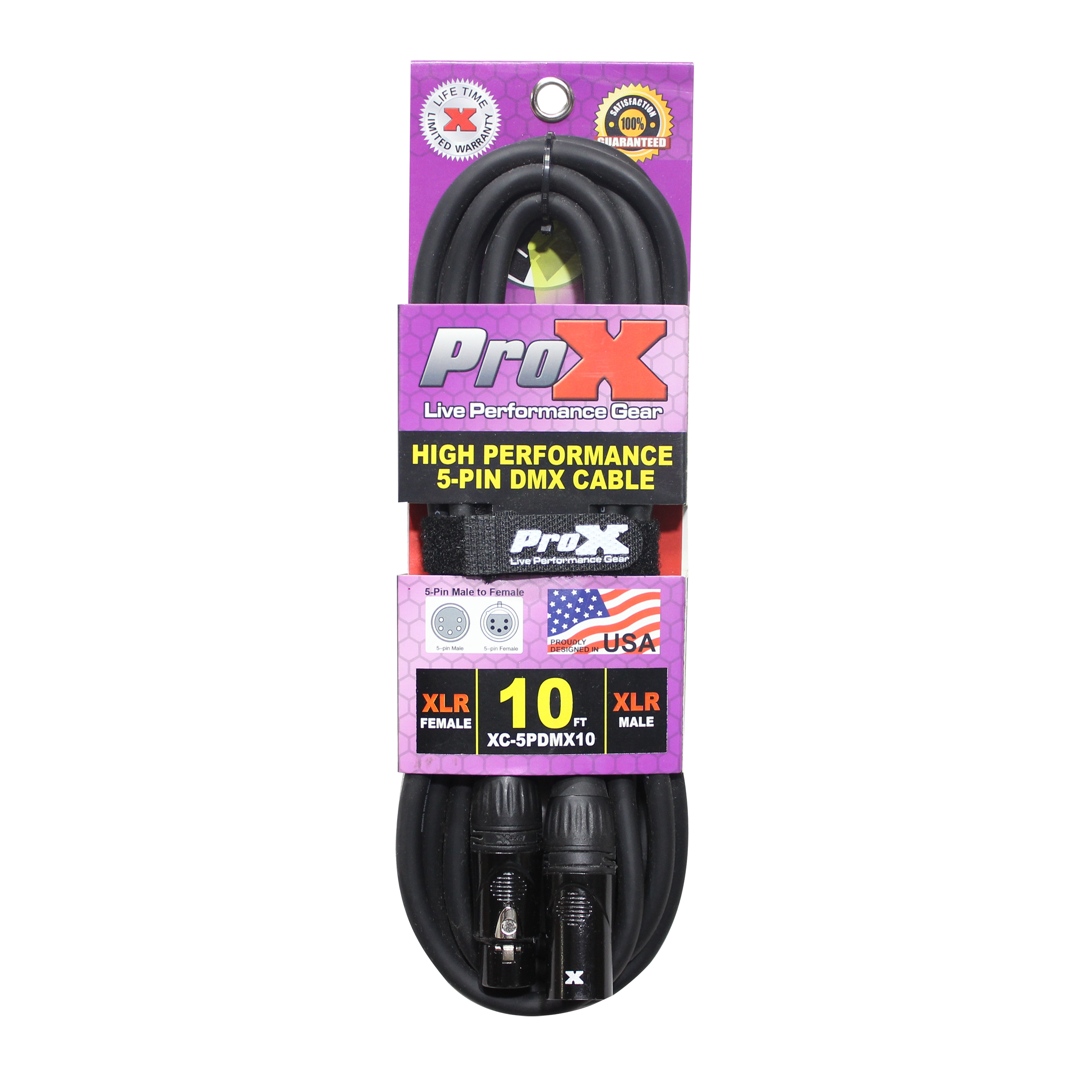 10 Ft. DMX XLR5-M to XLR5-F High Performance Cable