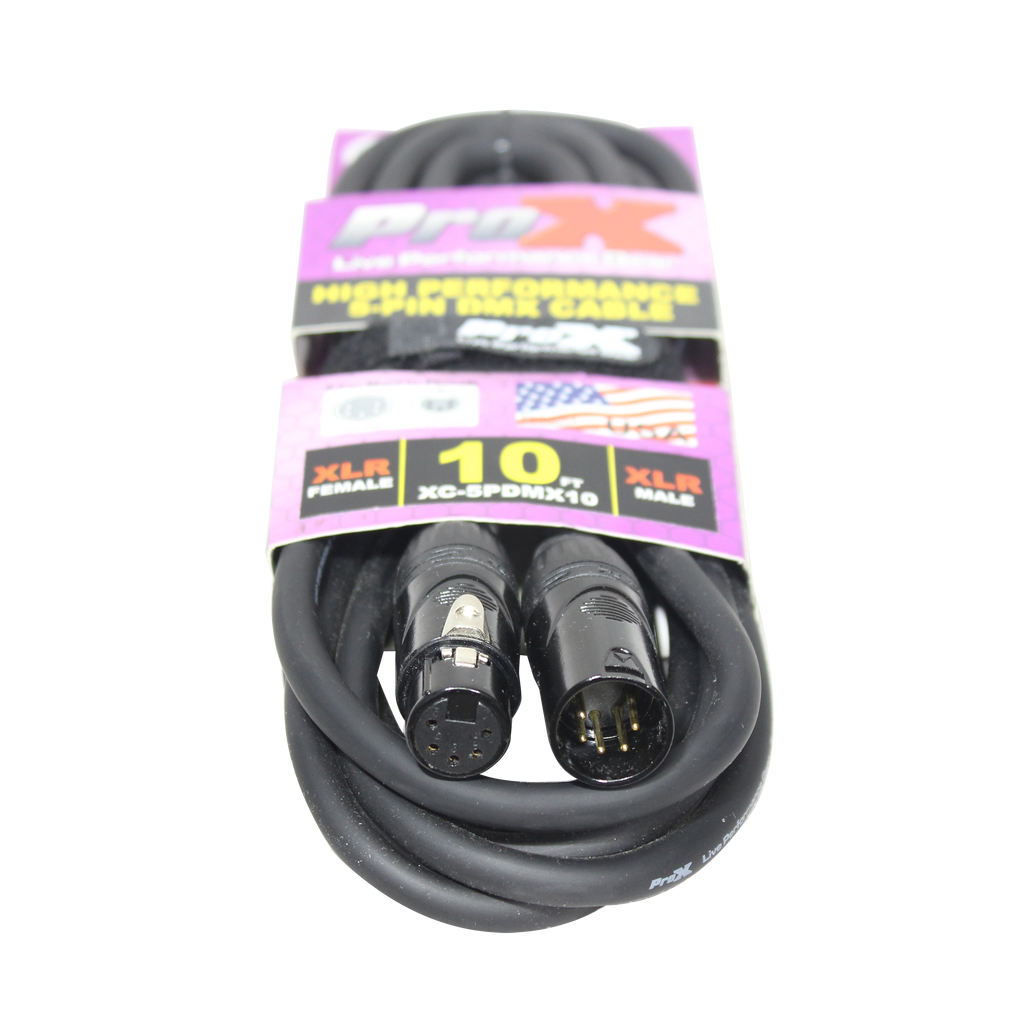 50PCS 10 Ft. DMX XLR5-M to XLR5-F High Performance Cable