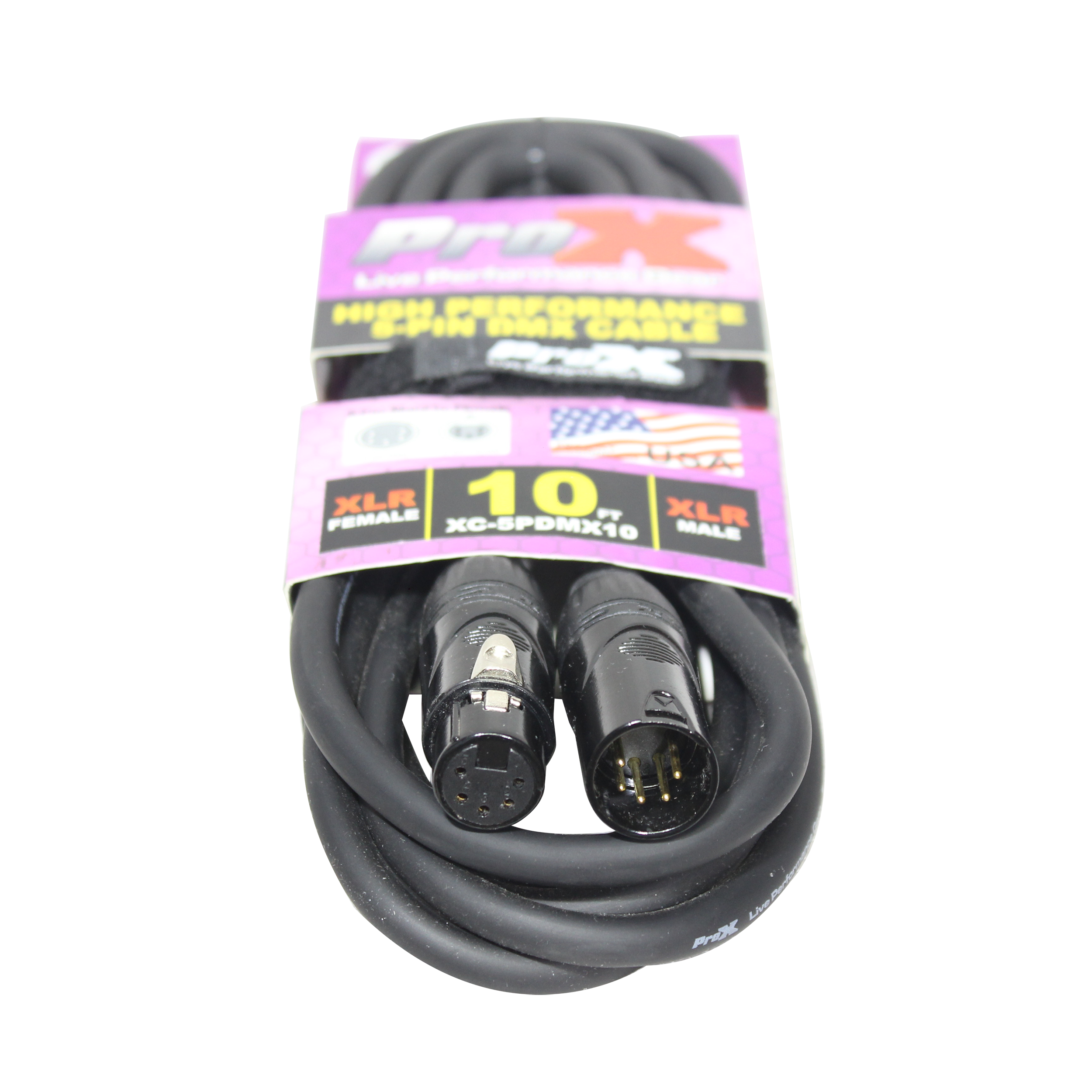 50PCS 10 Ft. DMX XLR5-M to XLR5-F High Performance Cable