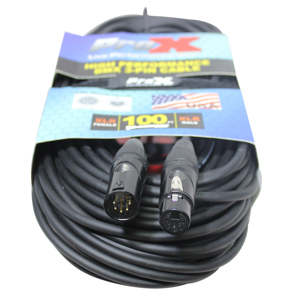 5PCS 100 Ft. DMX XLR5-M to XLR5-F High Performance Cable