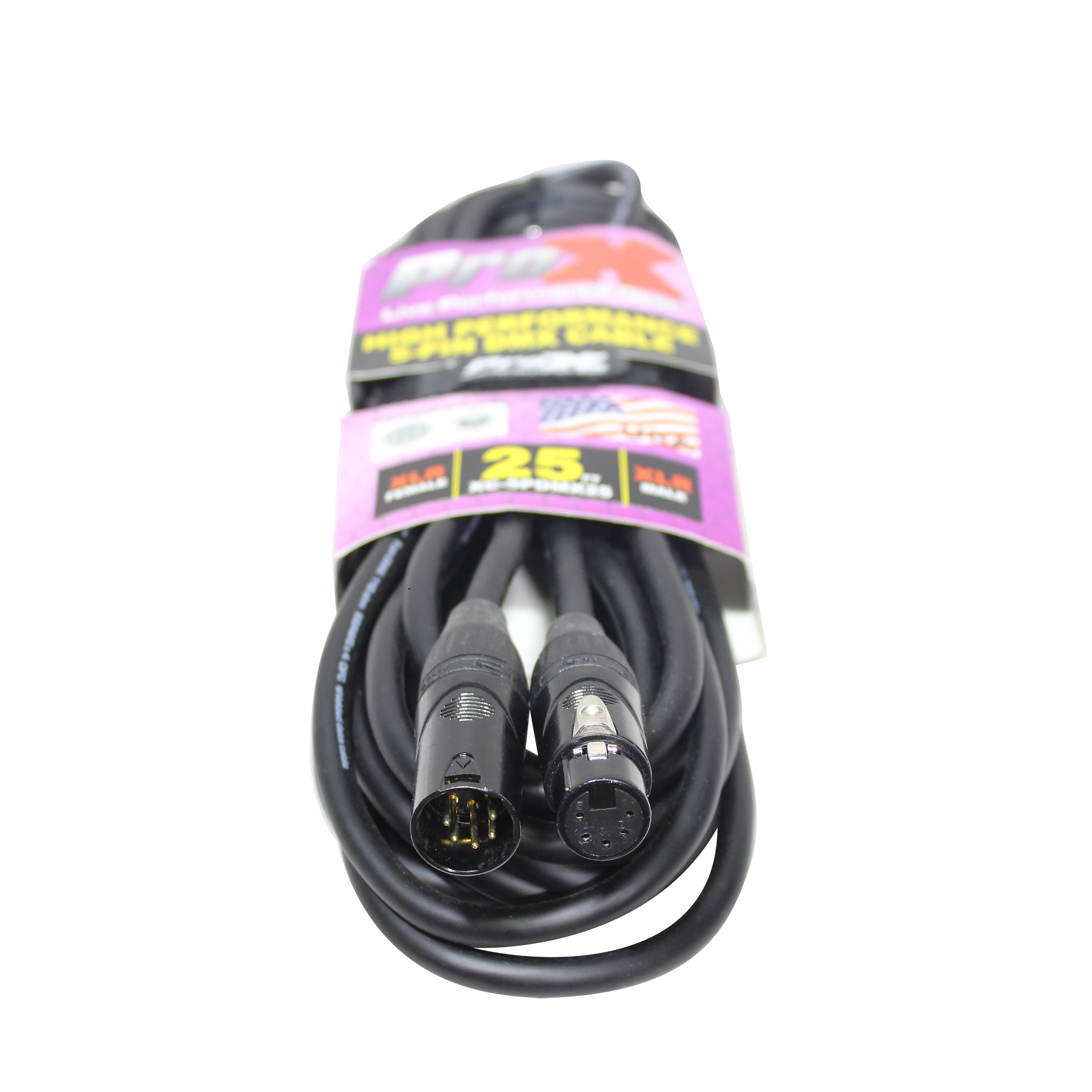 25 Ft. DMX XLR5-M to XLR5-F High Performance Cable