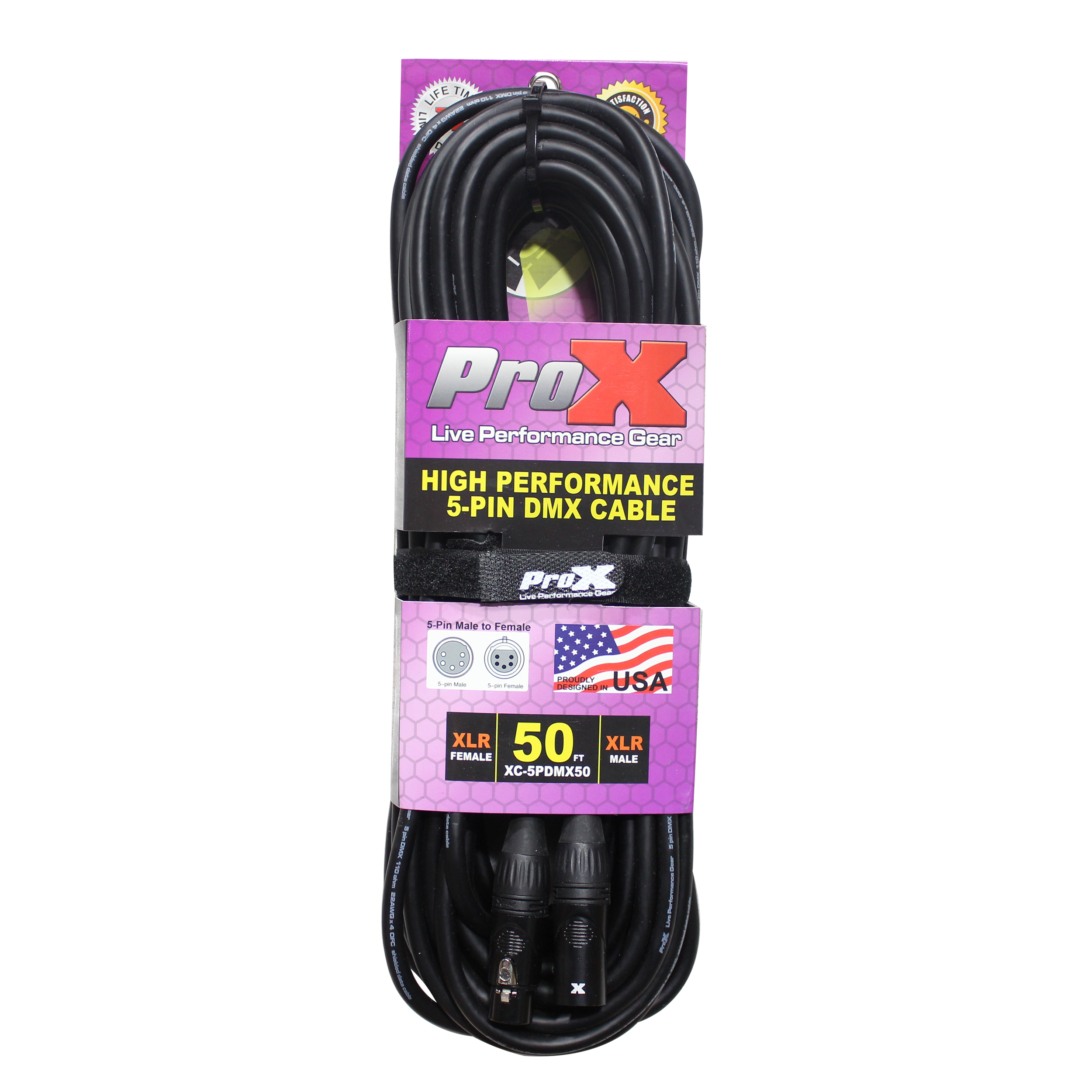 20PCS 50 Ft. DMX XLR5-M to XLR5-F High Performance Cable