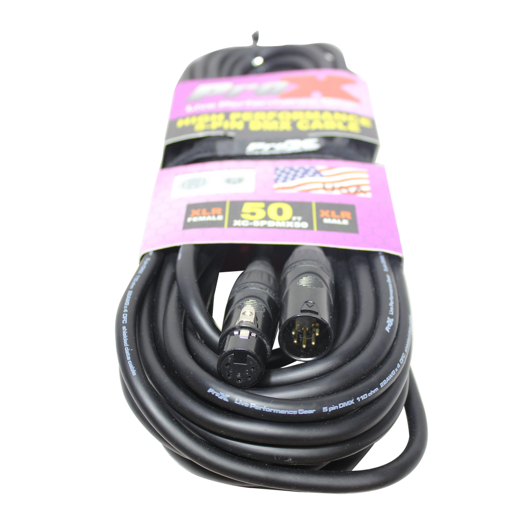 20PCS 50 Ft. DMX XLR5-M to XLR5-F High Performance Cable