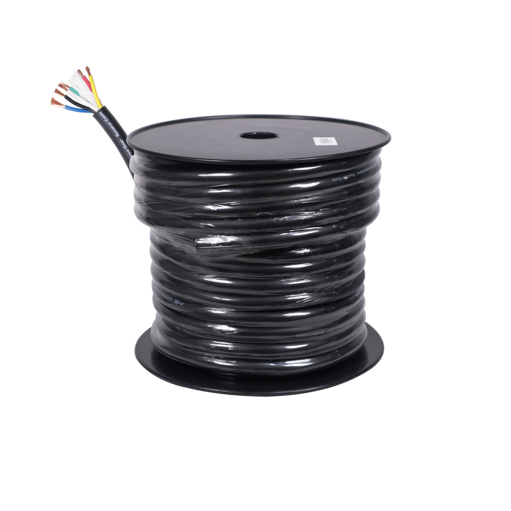 100 Ft. 12 Gauge AWG 6 Conductor Audio Speaker Wire Cable 100 Feet Copper Black Finish