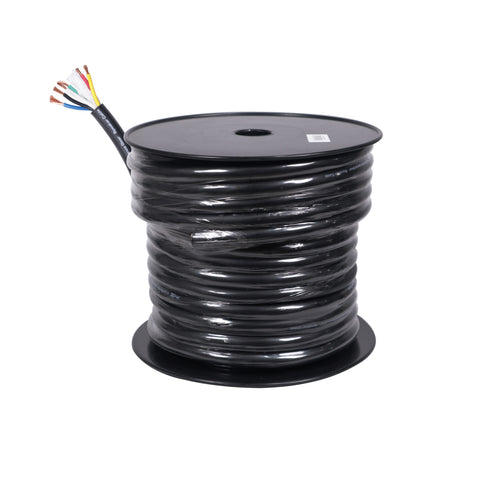 100 Ft. 12 Gauge AWG 6 Conductor Audio Speaker Wire Cable 100 Feet Copper Black Finish