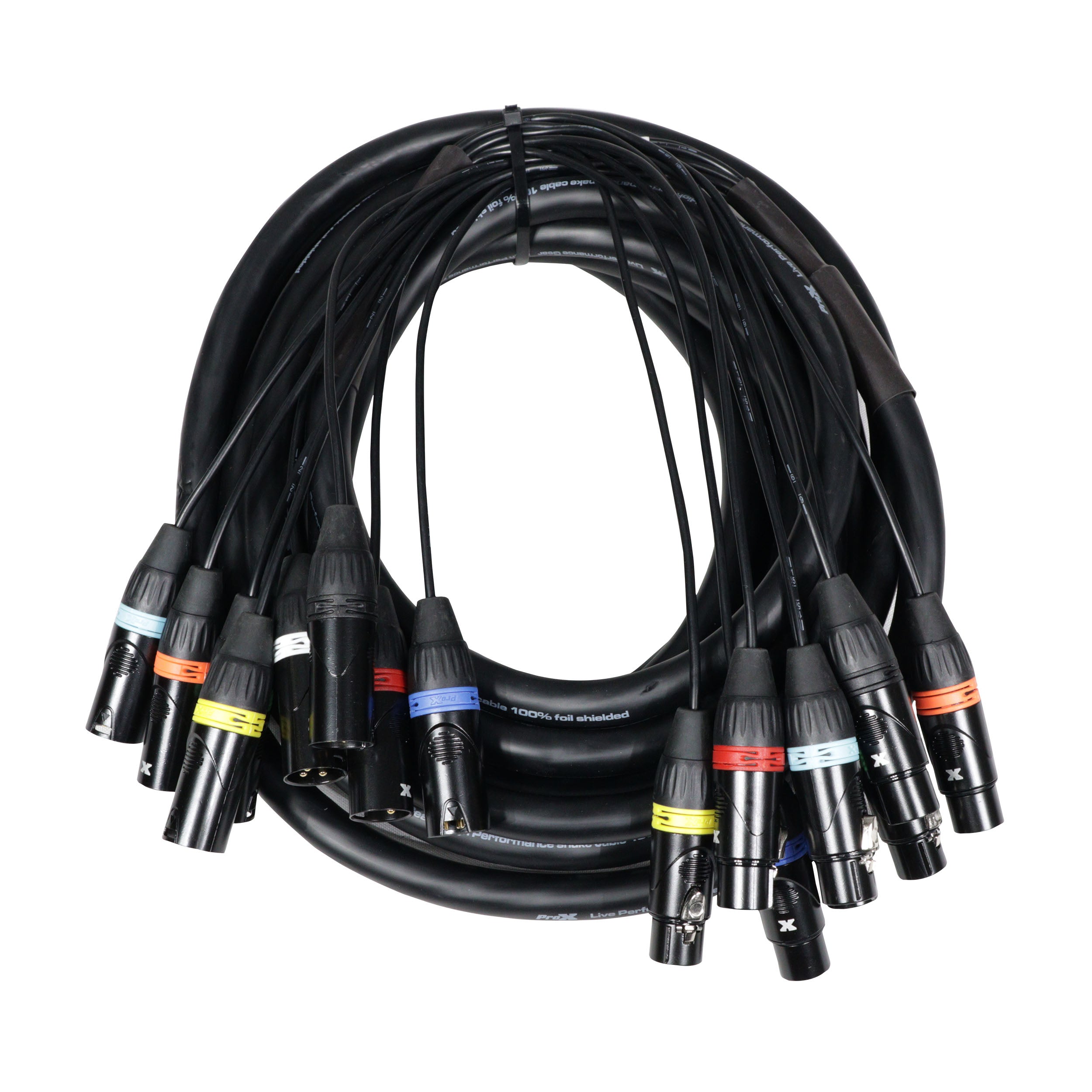 25' Ft. High Performance 8-Channel XLR-F to XLR-M Balanced Snake Audio Cable