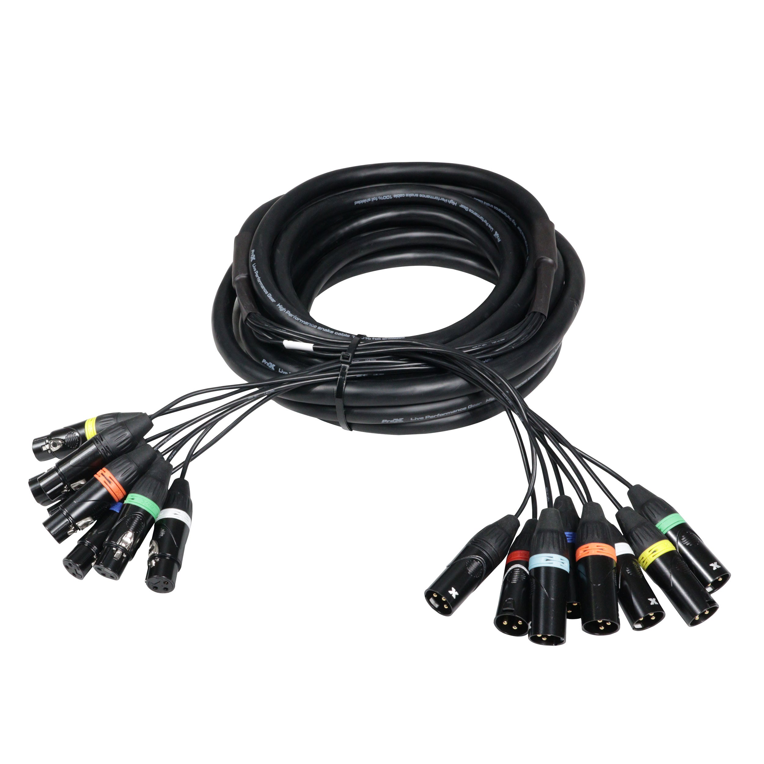 25' Ft. High Performance 8-Channel XLR-F to XLR-M Balanced Snake Audio Cable