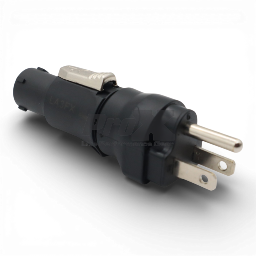 Edison Nema 515P Male to True1 Female Black locking Connector Power Coupler Adapter