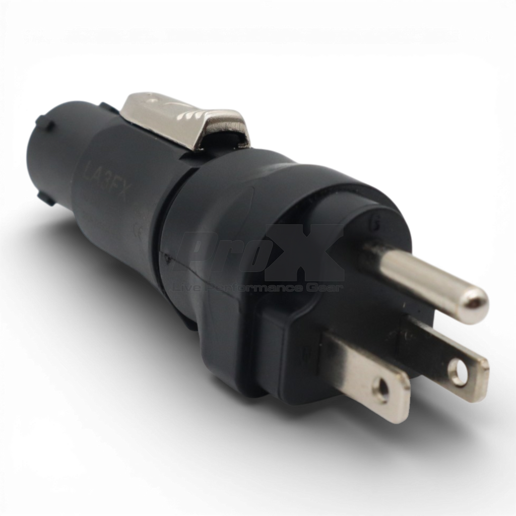 Edison Nema 515P Male to True1 Female Black locking Connector Power Coupler Adapter