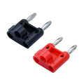 Pair of Black Red Banana Speaker Connector Plugs Set Screw Mounts