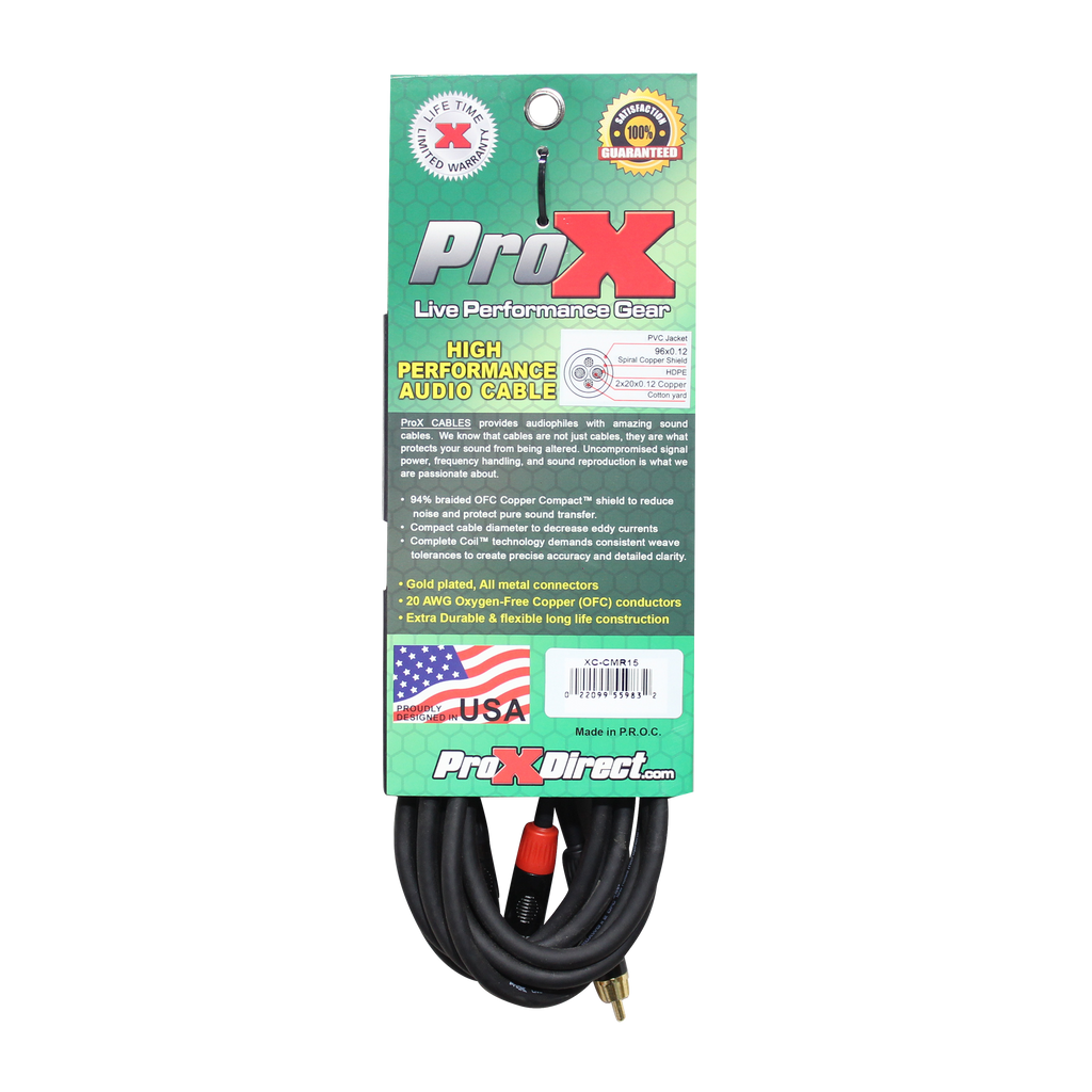 10PCS 15' Ft High Performance 3.5mm 1/8” Mini TRS to Dual RCA-M Unbalanced Y-Cable