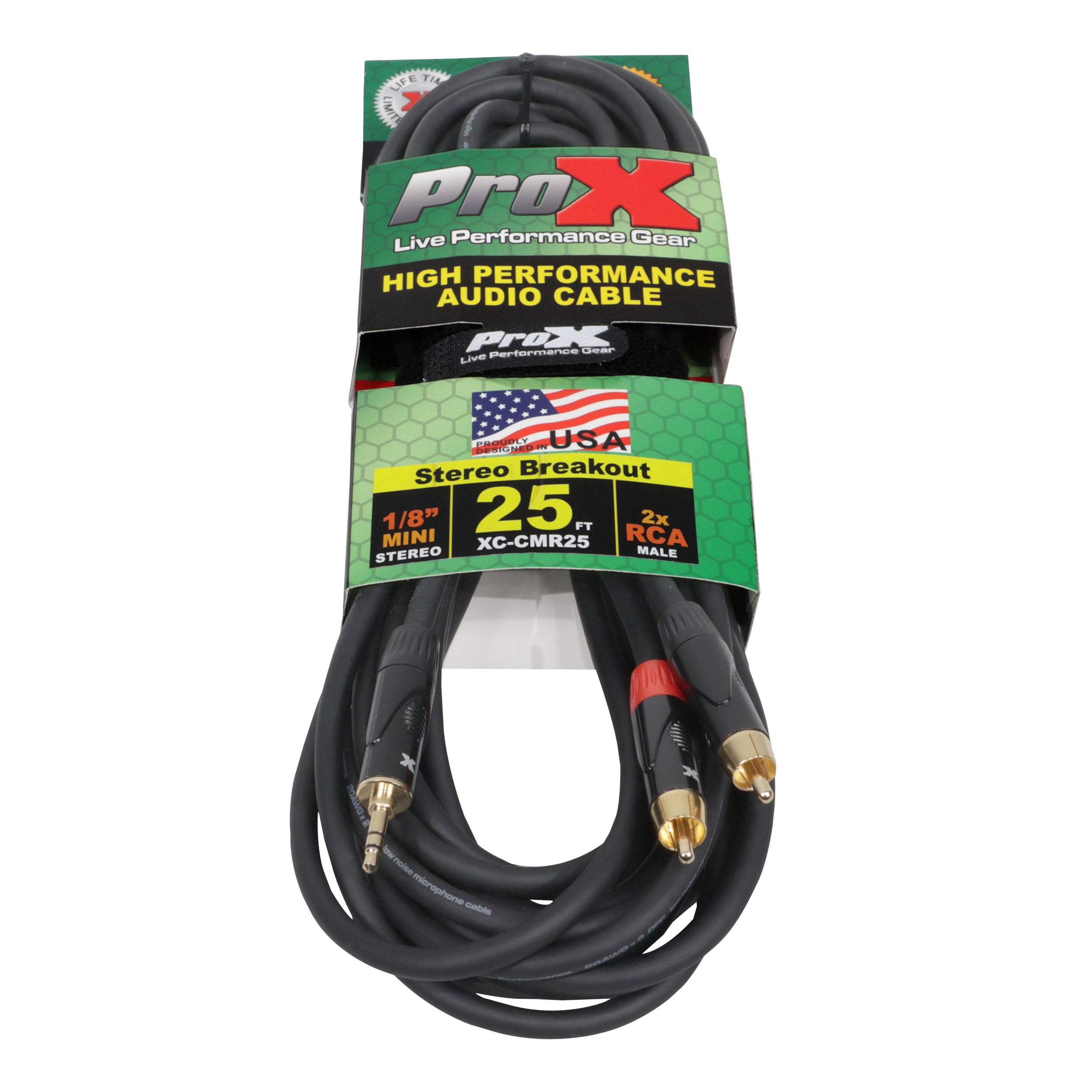 10PCS 25' Ft High Performance 3.5mm 1/8” Mini TRS to Dual RCA-M Unbalanced Y-Cable