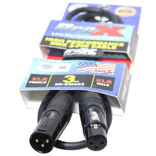 10PCS 3 Ft. High Performance DMX Male 3-Pin to DMX Female 3-Pin Coupler Patch Cable