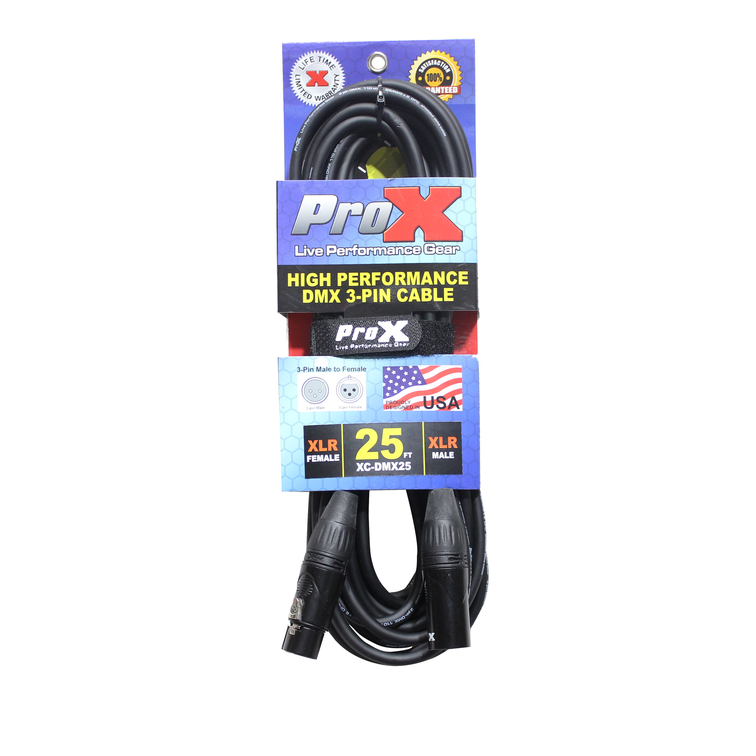 40PCS 25 Ft. High Performance DMX Male 3-Pin to DMX Female 3-Pin Coupler Patch Cable