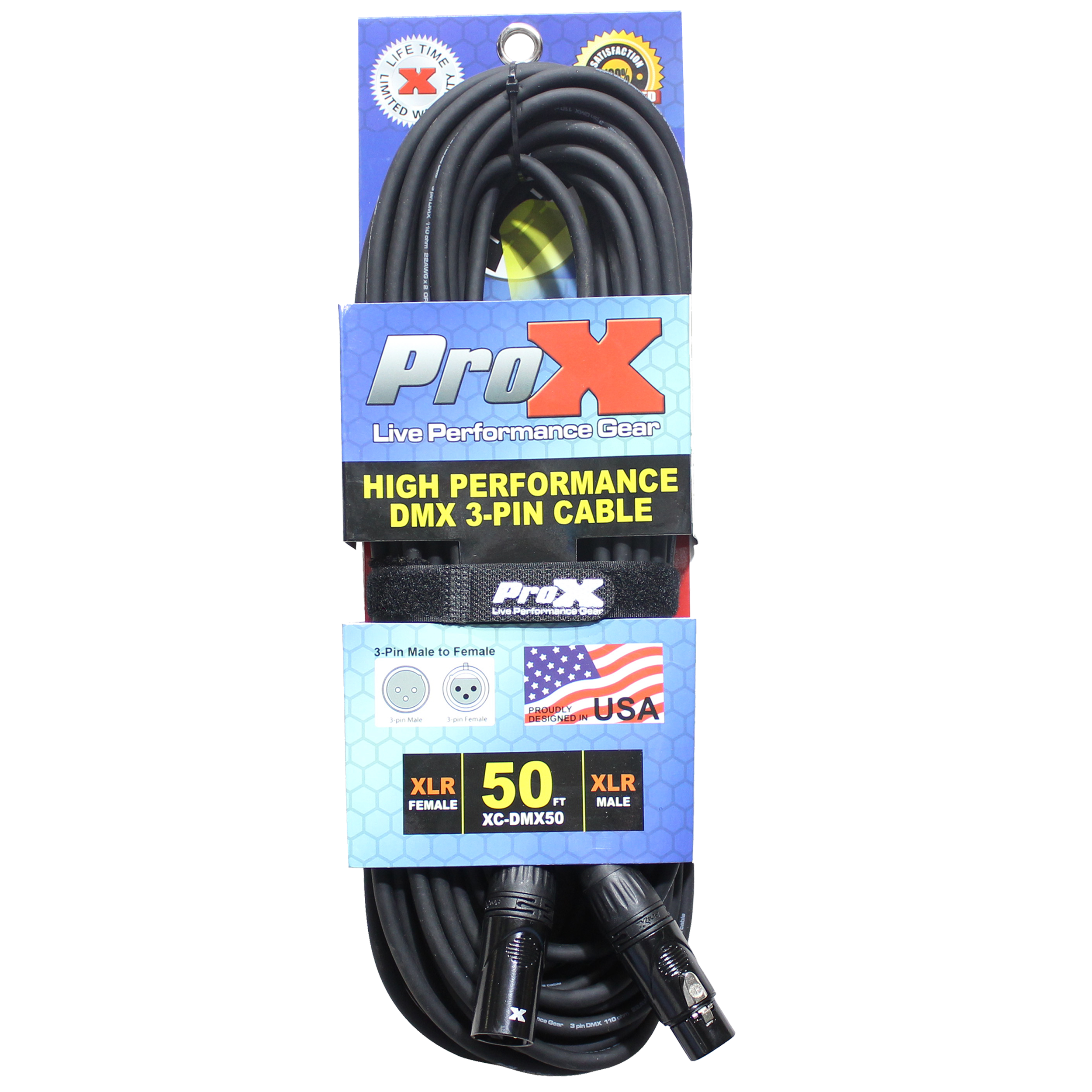 5PCS 50 Ft. High Performance DMX Male 3-Pin to DMX Female 3-Pin Cable