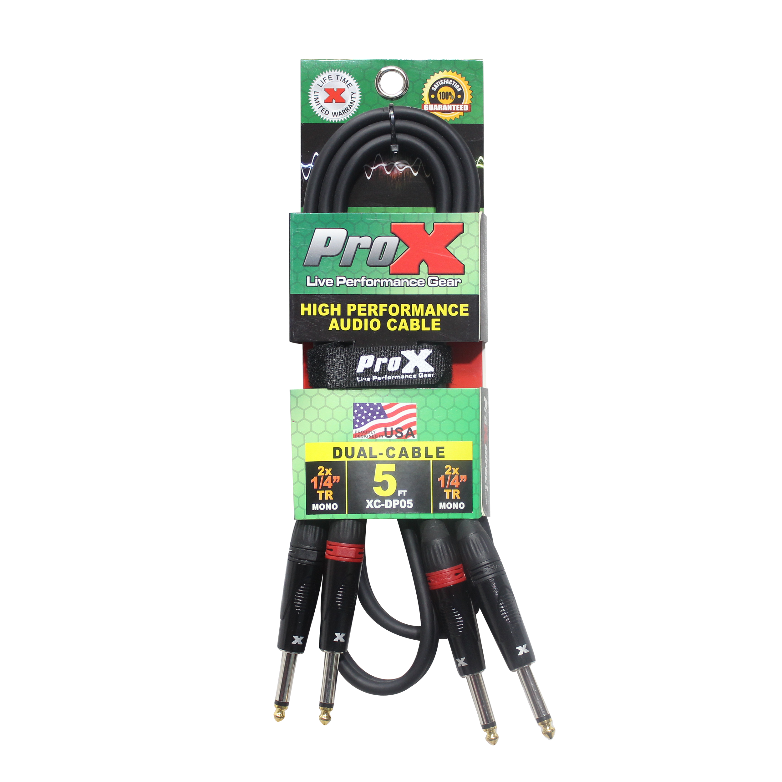 5' Ft. High Performance 1/4” TS Male to Dual 1/4” TS Male Unbalanced Audio Cable