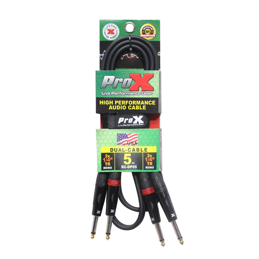 10PCS 5' Ft. High Performance 1/4” TS Male to Dual 1/4” TS Male Unbalanced Audio Cable