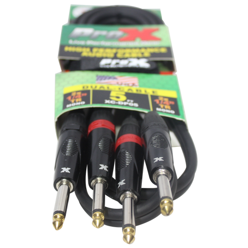 10PCS 5' Ft. High Performance 1/4” TS Male to Dual 1/4” TS Male Unbalanced Audio Cable