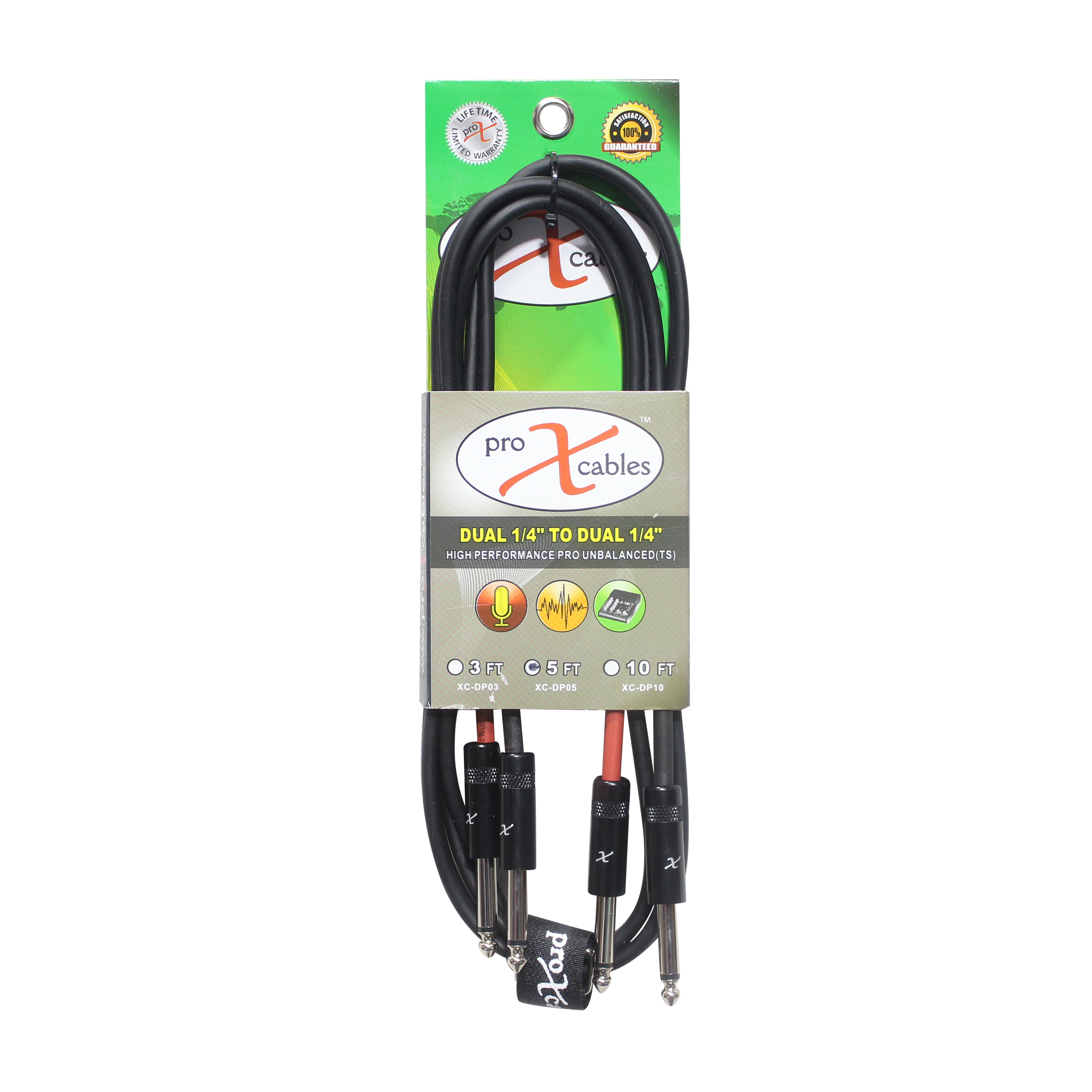 50PCS 5' Ft. High Performance 1/4” TS Male to Dual 1/4” TS Male Unbalanced Audio Cable