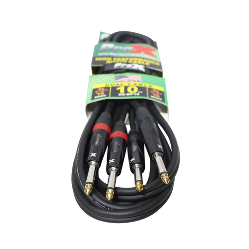 10' Ft. High Performance 1/4” TS Male to Dual 1/4” TS Male Unbalanced Audio Cable