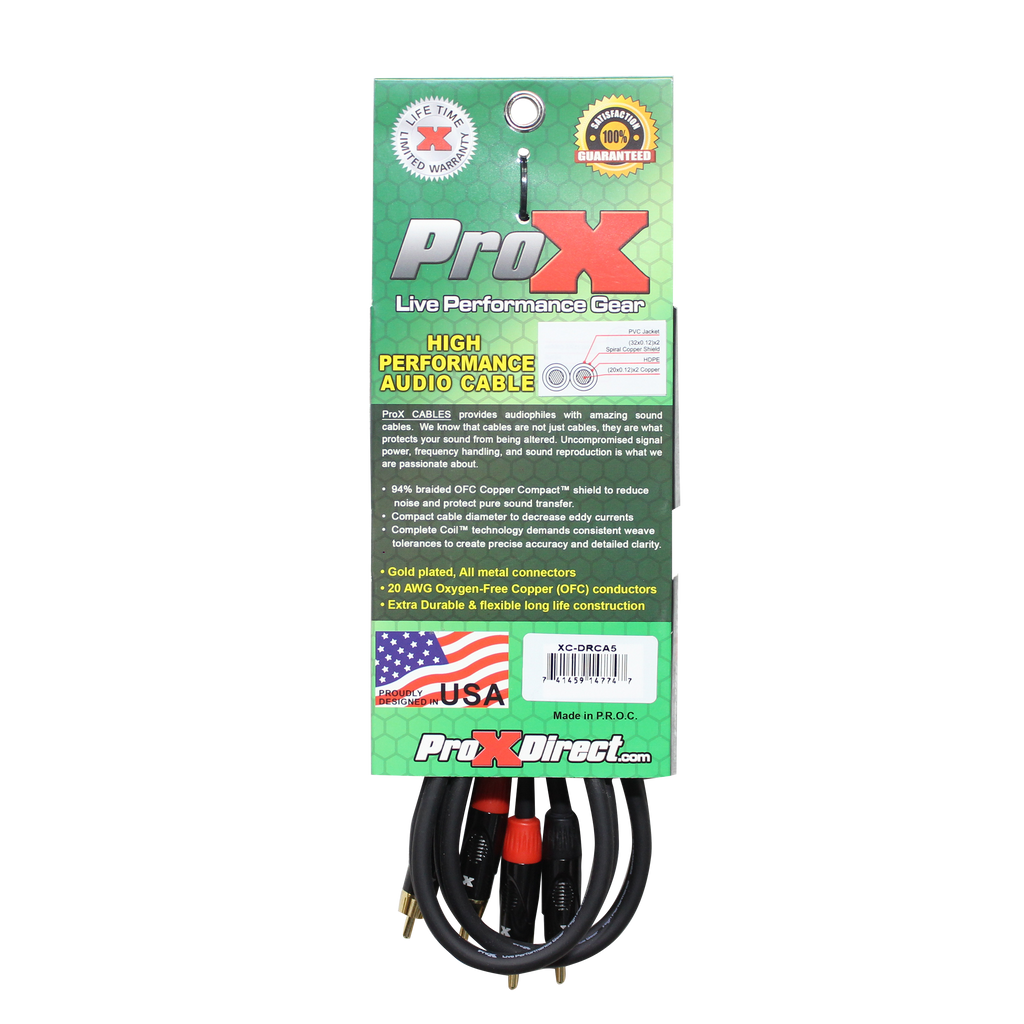 5' Ft. High Performance RCA Male to RCA Male Balanced Audio Cable