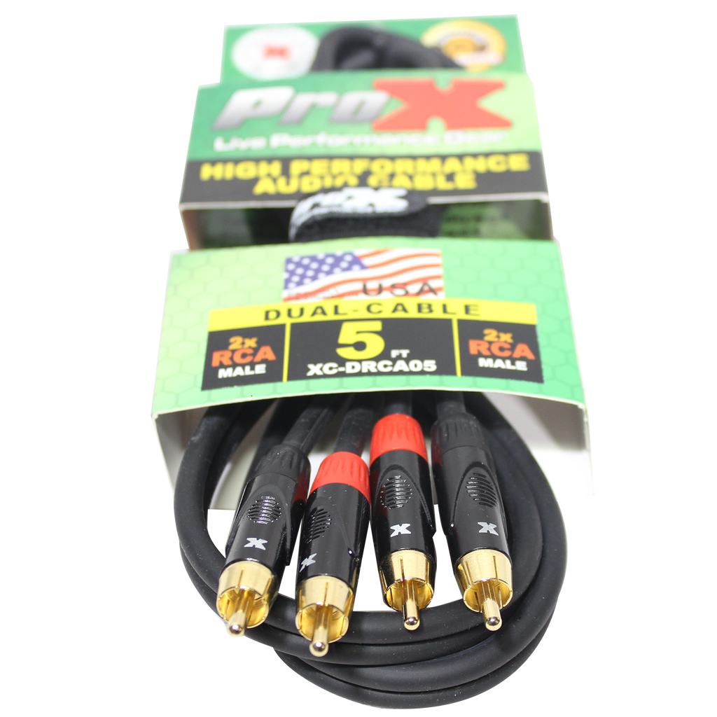 50PCS 5' Ft. High Performance RCA Male to RCA Male Balanced Audio Cable