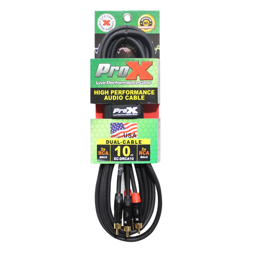 10PCS 10' Ft. High Performance RCA Male to RCA Male Balanced Audio Cable