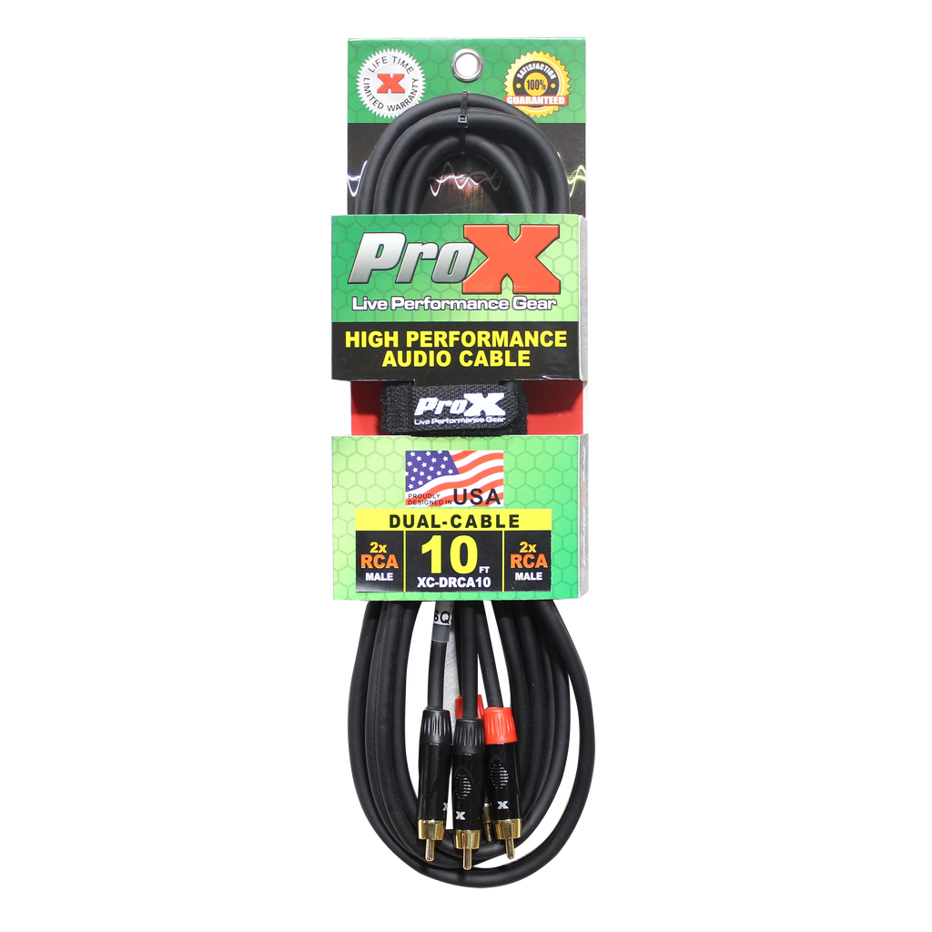 10' Ft. High Performance RCA Male to RCA Male Balanced Audio Cable