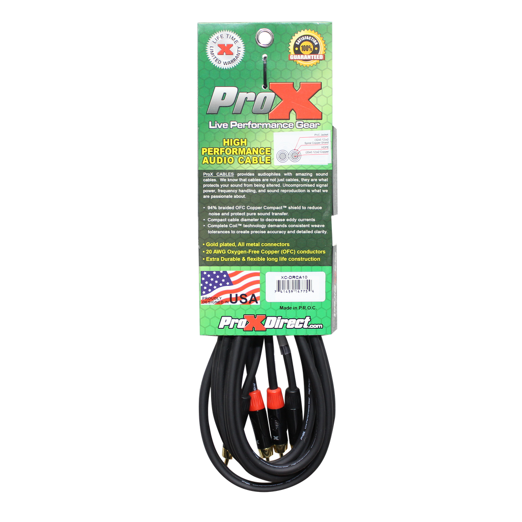 10' Ft. High Performance RCA Male to RCA Male Balanced Audio Cable