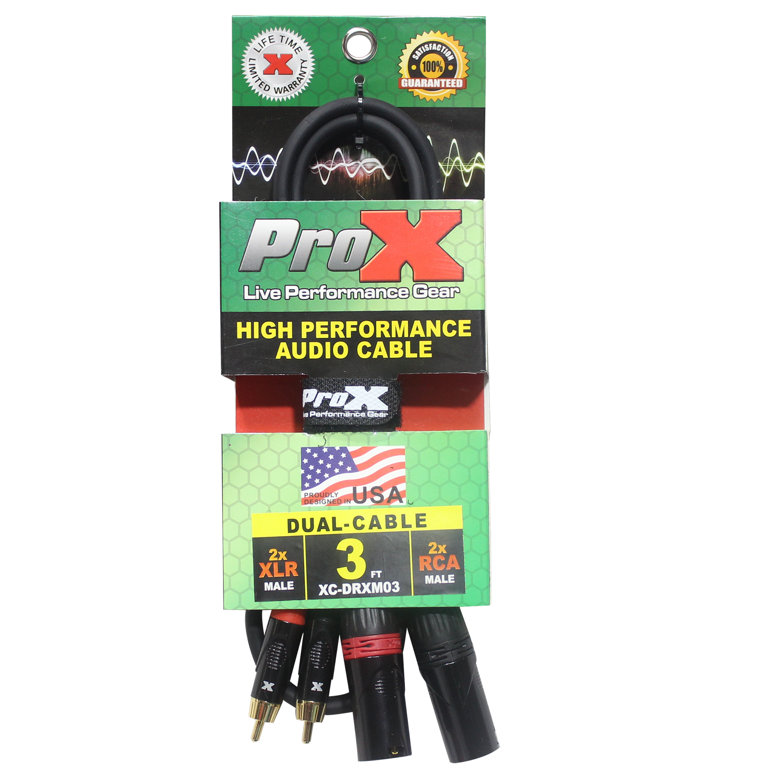 3' Ft. Premium Dual XLR to Dual RCA Audio Cable