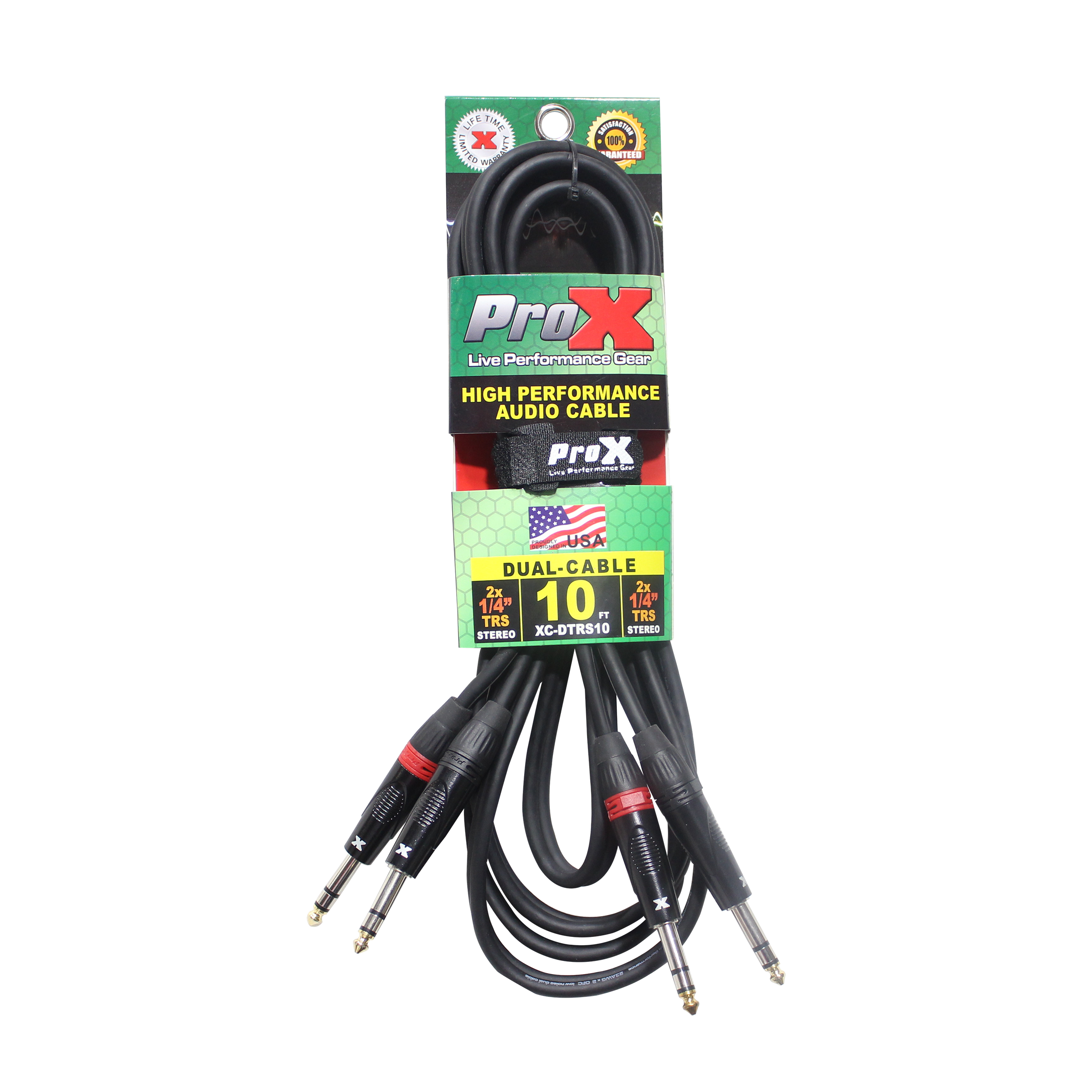 10PCS 10 Ft. Balanced Dual 1/4" TRS-M to Dual 1/4" TRS-M High Performance Audio Cable