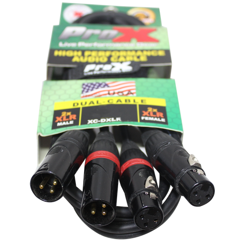 10PCS 3' Ft High Performance Dual XLR-M to Dual XLR-F Audio Cable