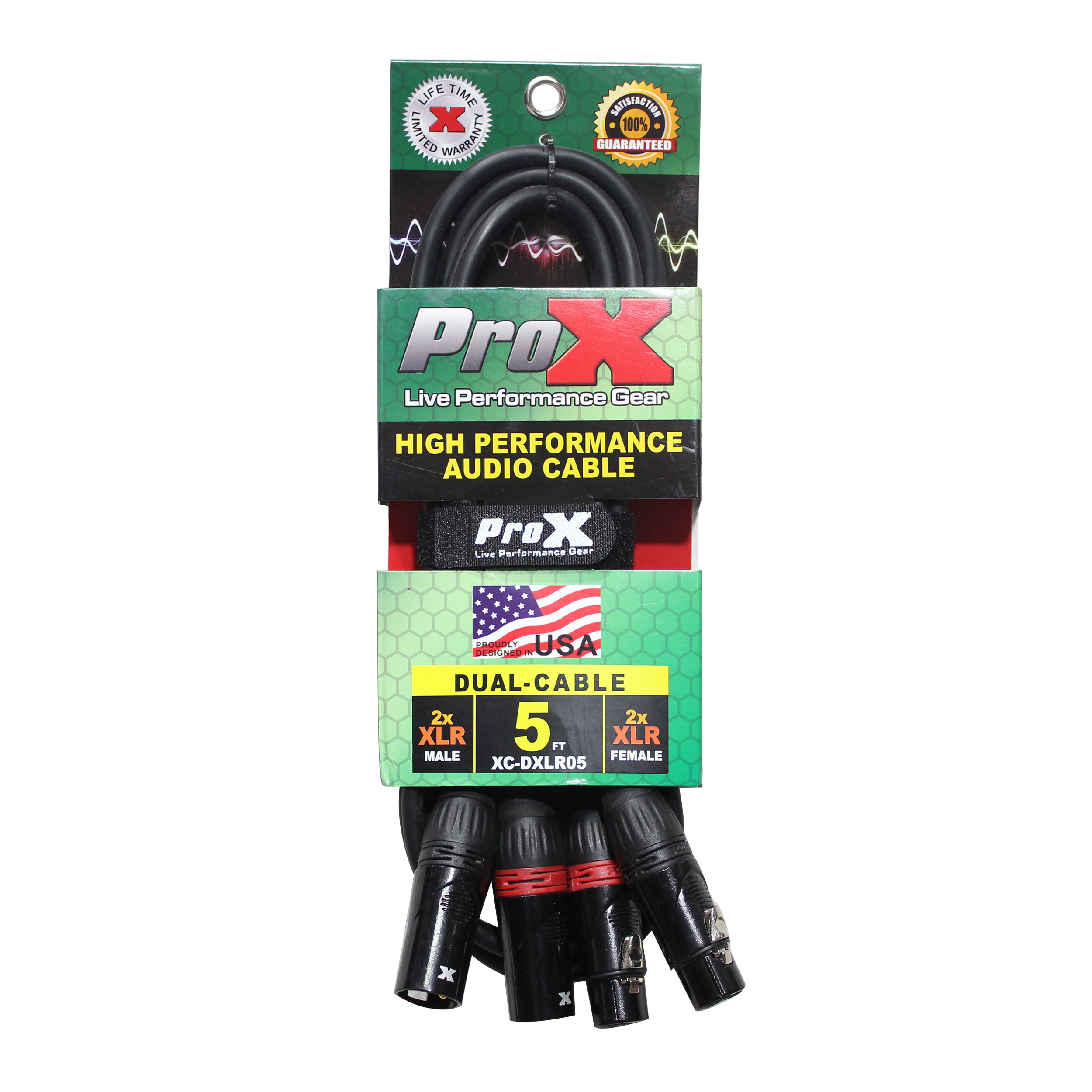 5' Ft High Performance Dual XLR-M to Dual-F XLR Audio Cable