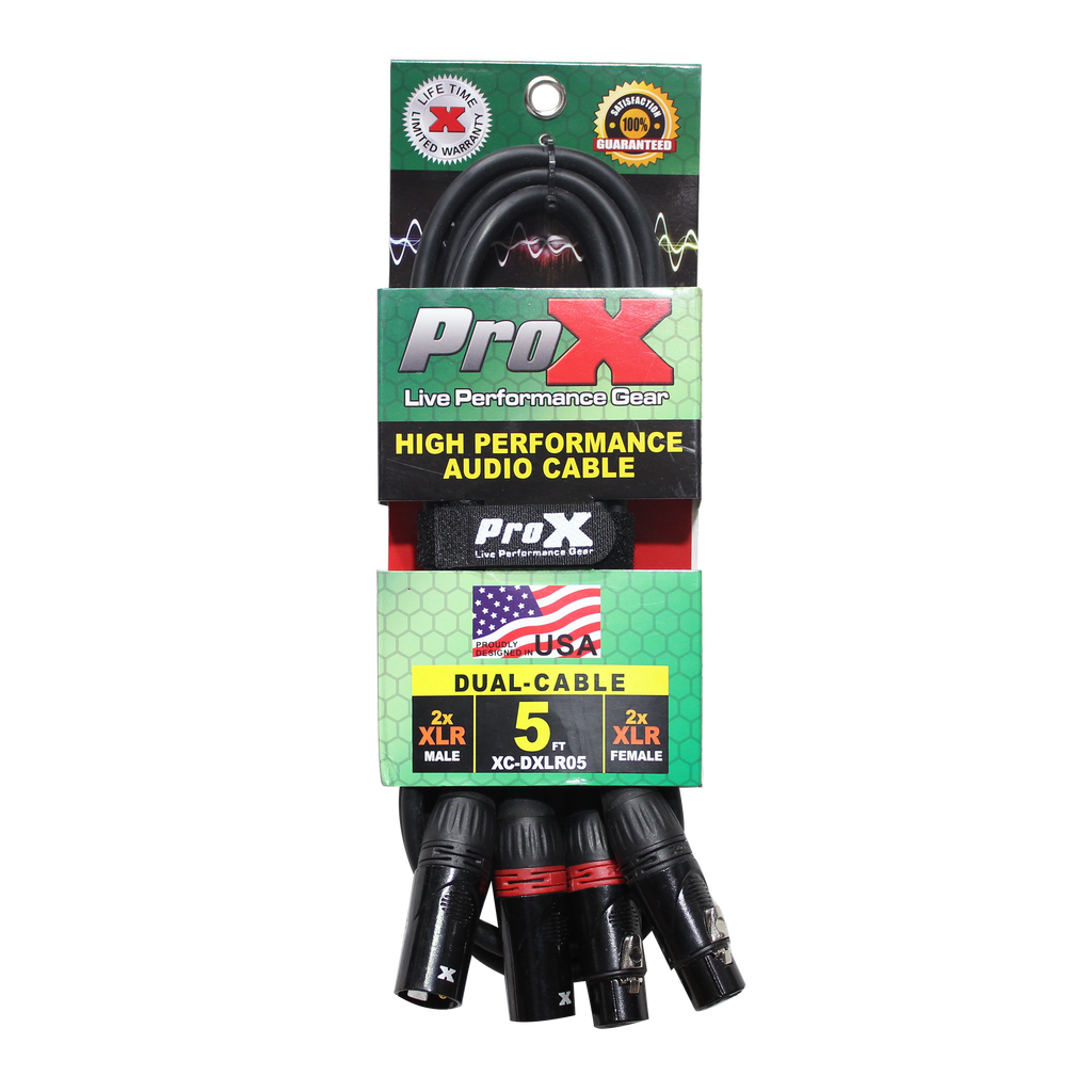 50PCS 5' Ft High Performance Dual XLR-M to Dual-F XLR Audio Cable